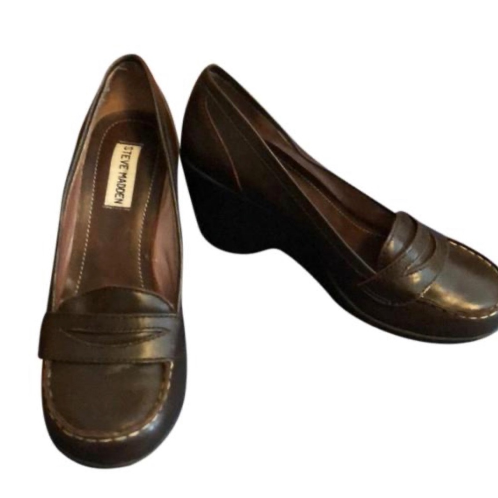 Steve Madden Brown Loafer Wedges